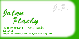 jolan plachy business card